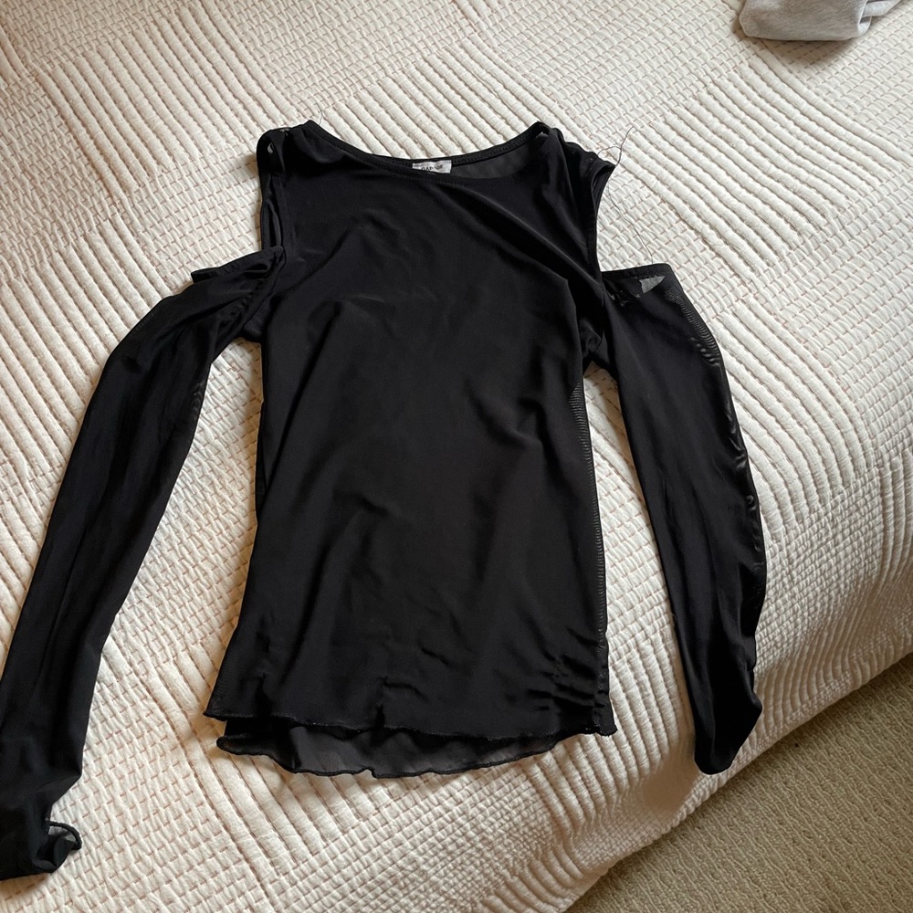 Garage Black Cold Shoulder Blouse